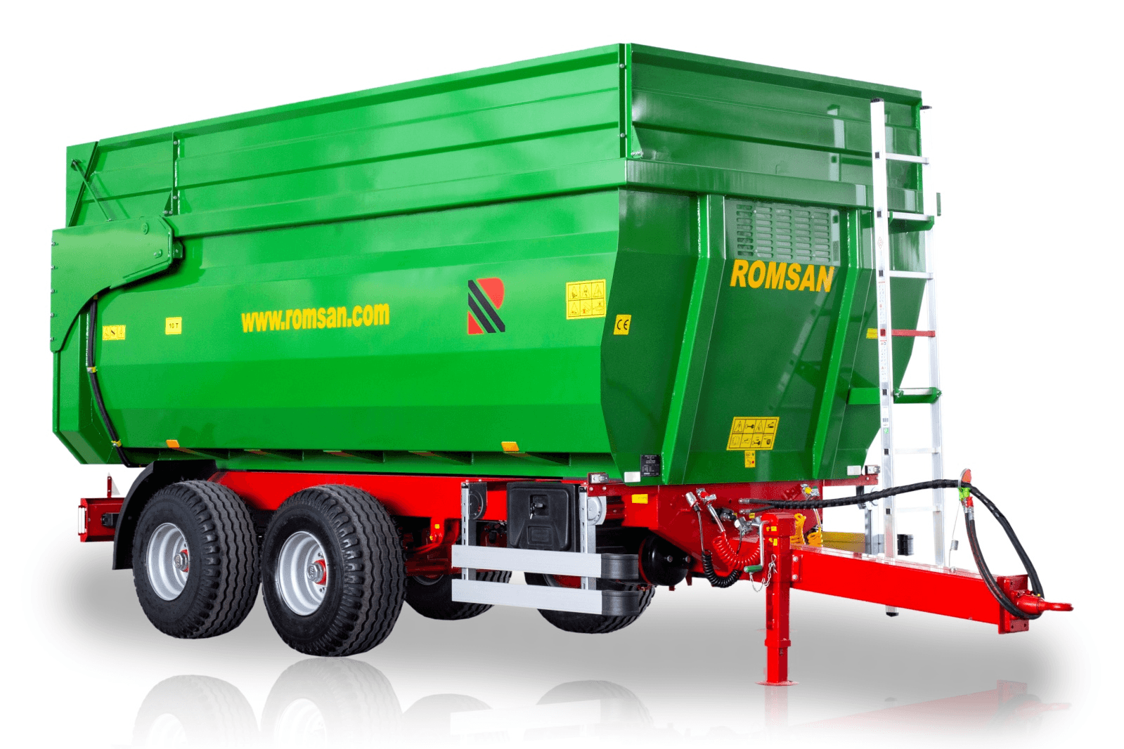 Remorca Agricola ROMSAN R100TAHKP4 -TANDEM BENA TIP U 10t, basculare spate, frana pe aer de vanzare