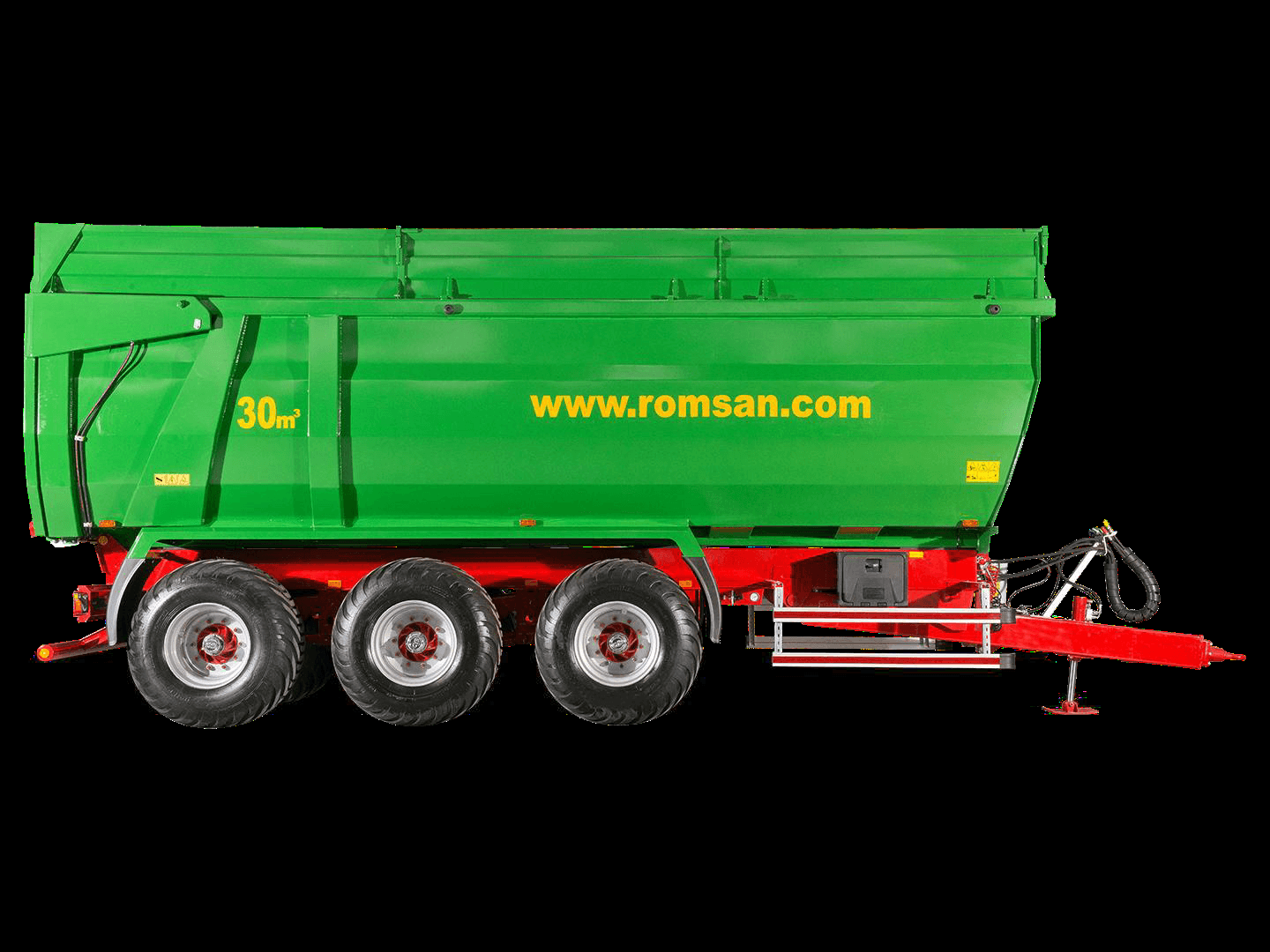 Remorca Agricola ROMSAN R20TROHKP - TRIDEM BENA TIP U 20t, basculare spate, frana pe aer, axa viratoare de vanzare