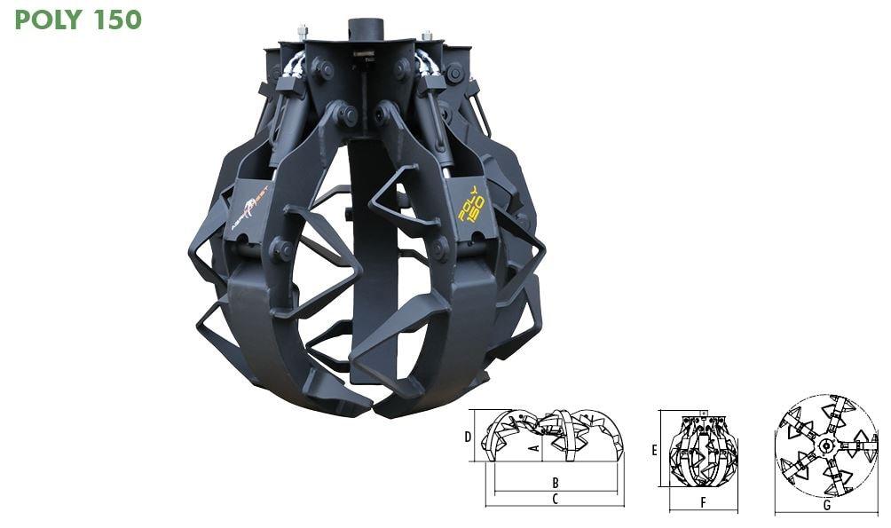 Graifer Petale Agriforest Pentru lemne de foc - POLY 150 M14 de vanzare