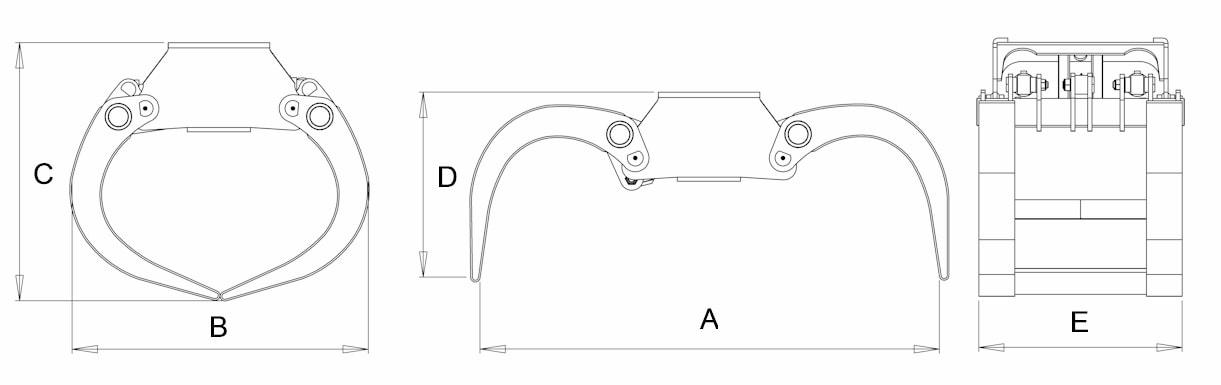 Piese Graifer Idrobenne Grafer manipulare grinzi si traverse PFS - 55/TP + rotator hidarulic de vanzare