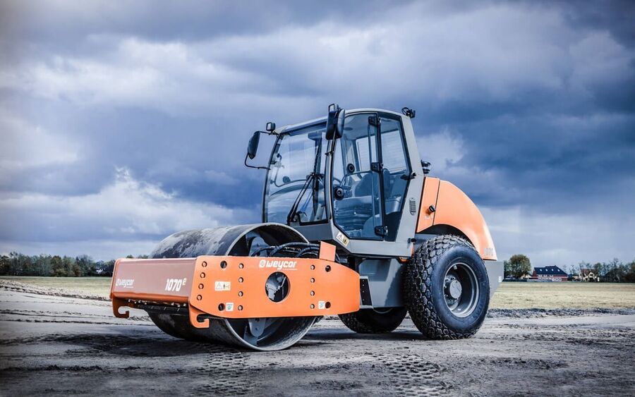 munca pe teren cilindru compactor