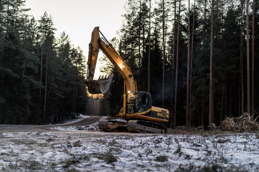 excavator iarna